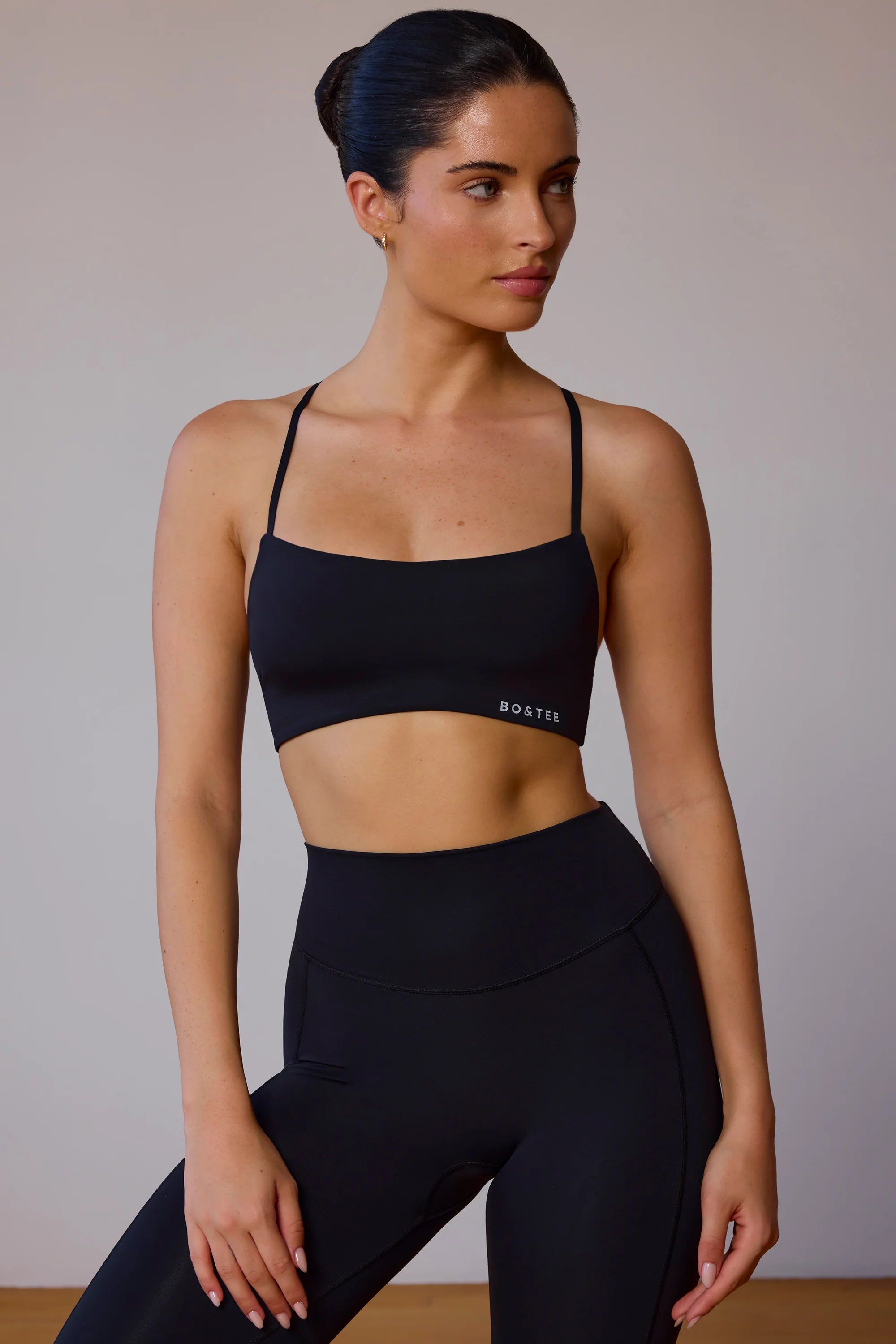 Cross-Back Sports Bra in Black - Image 6