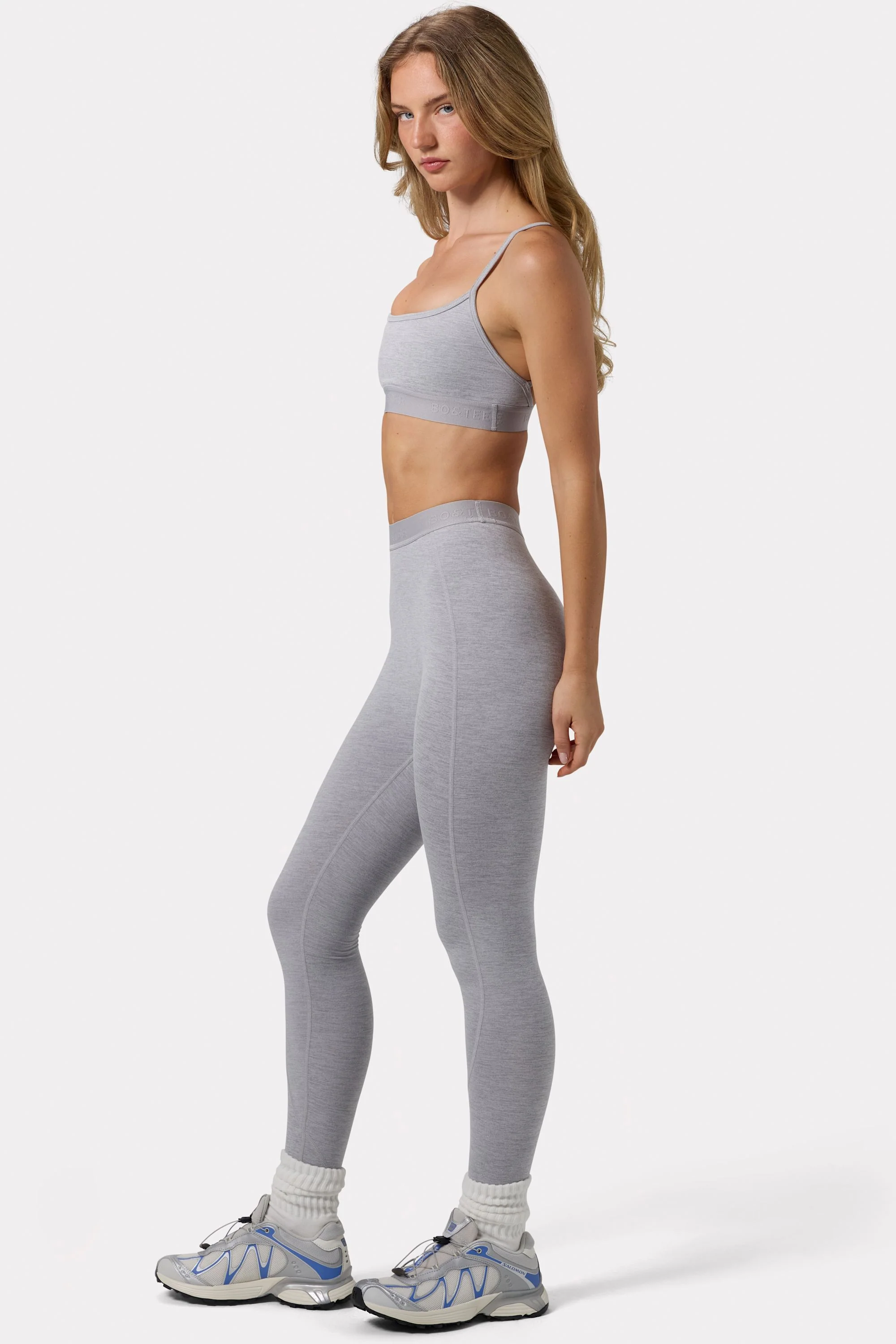 Soft Active Leggings in Grey Marl - Image 3
