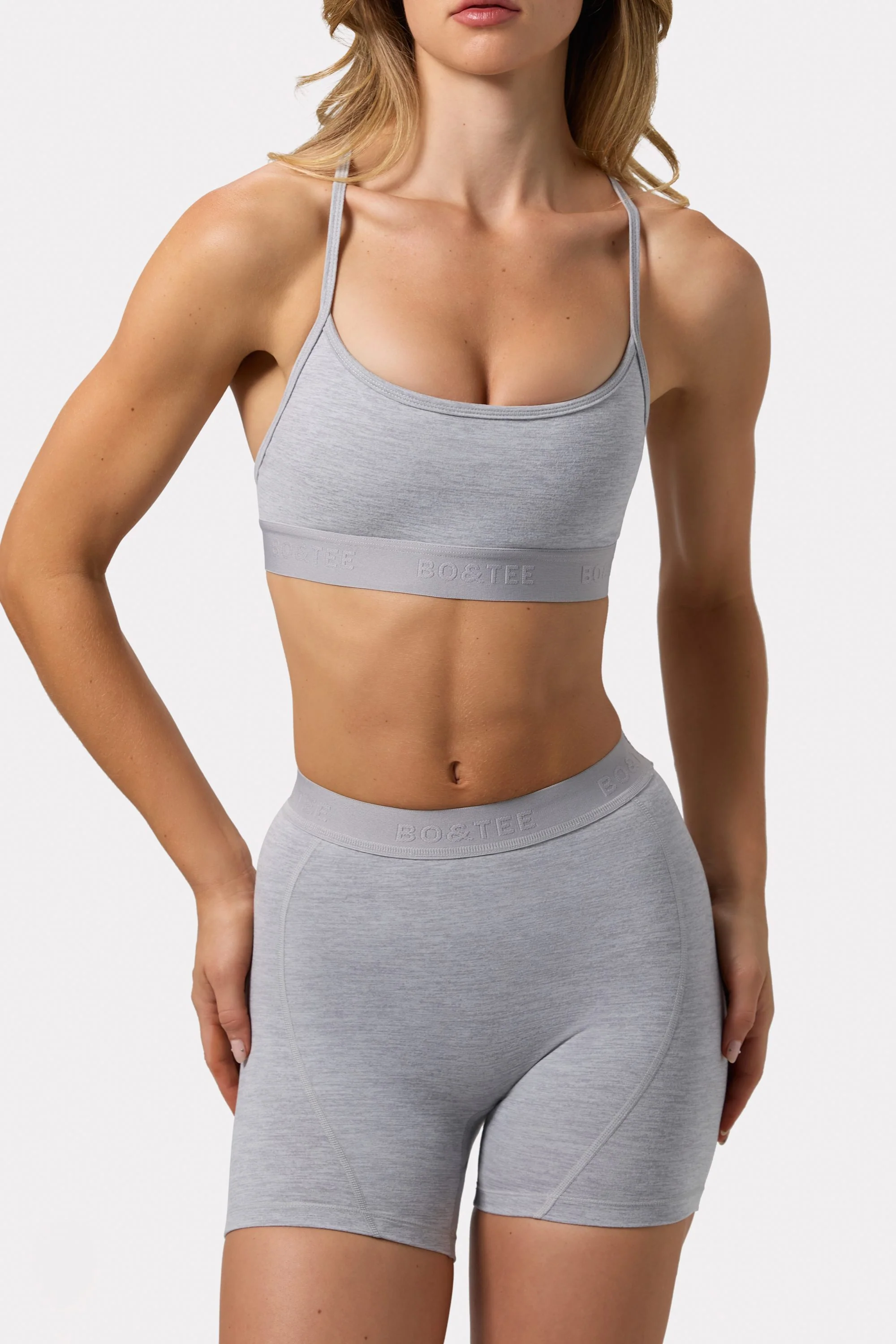 Soft Active Mini Shorts in Grey Marl - Image 5