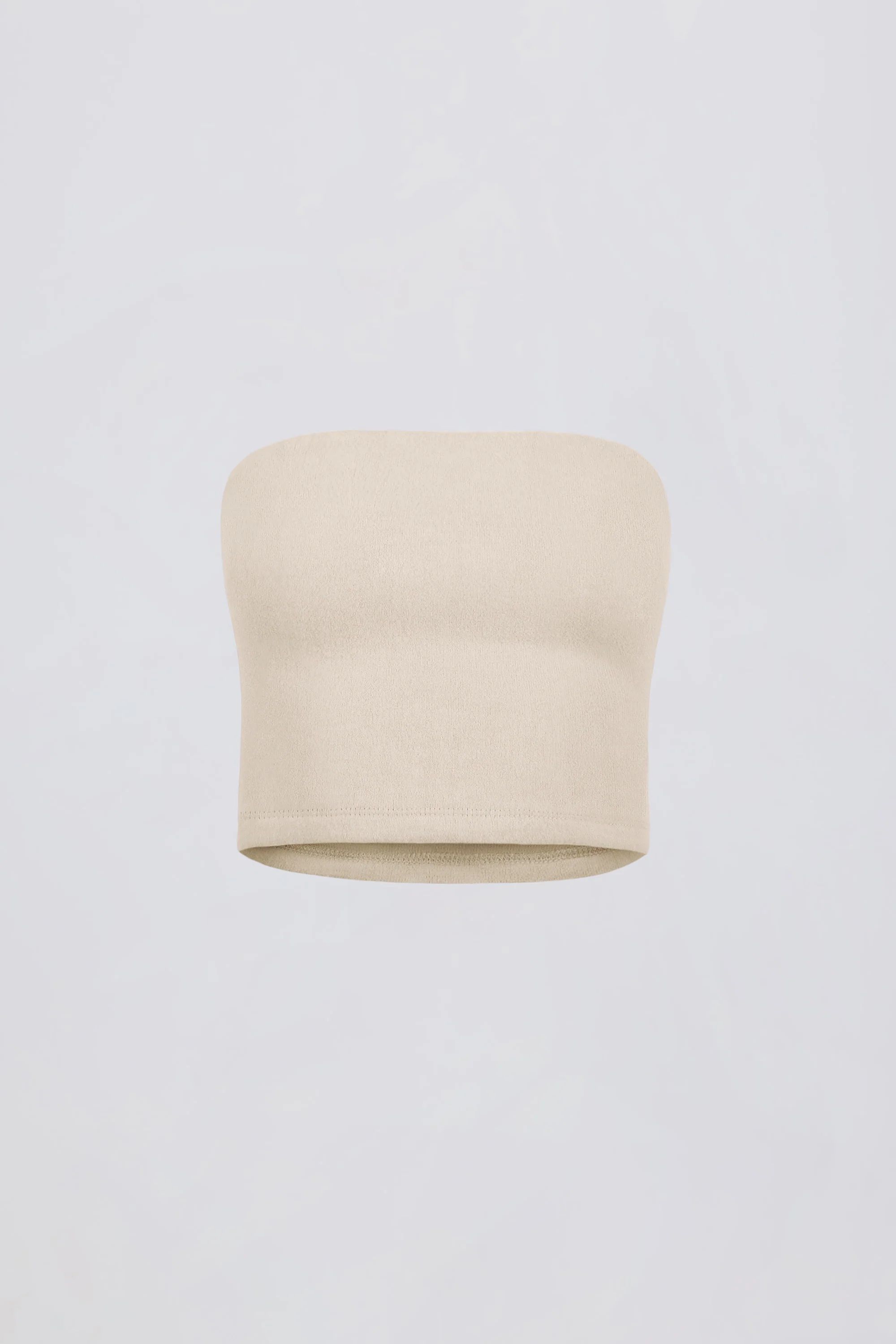 Brushed Jersey Bandeau Top in Ecru - Image 2