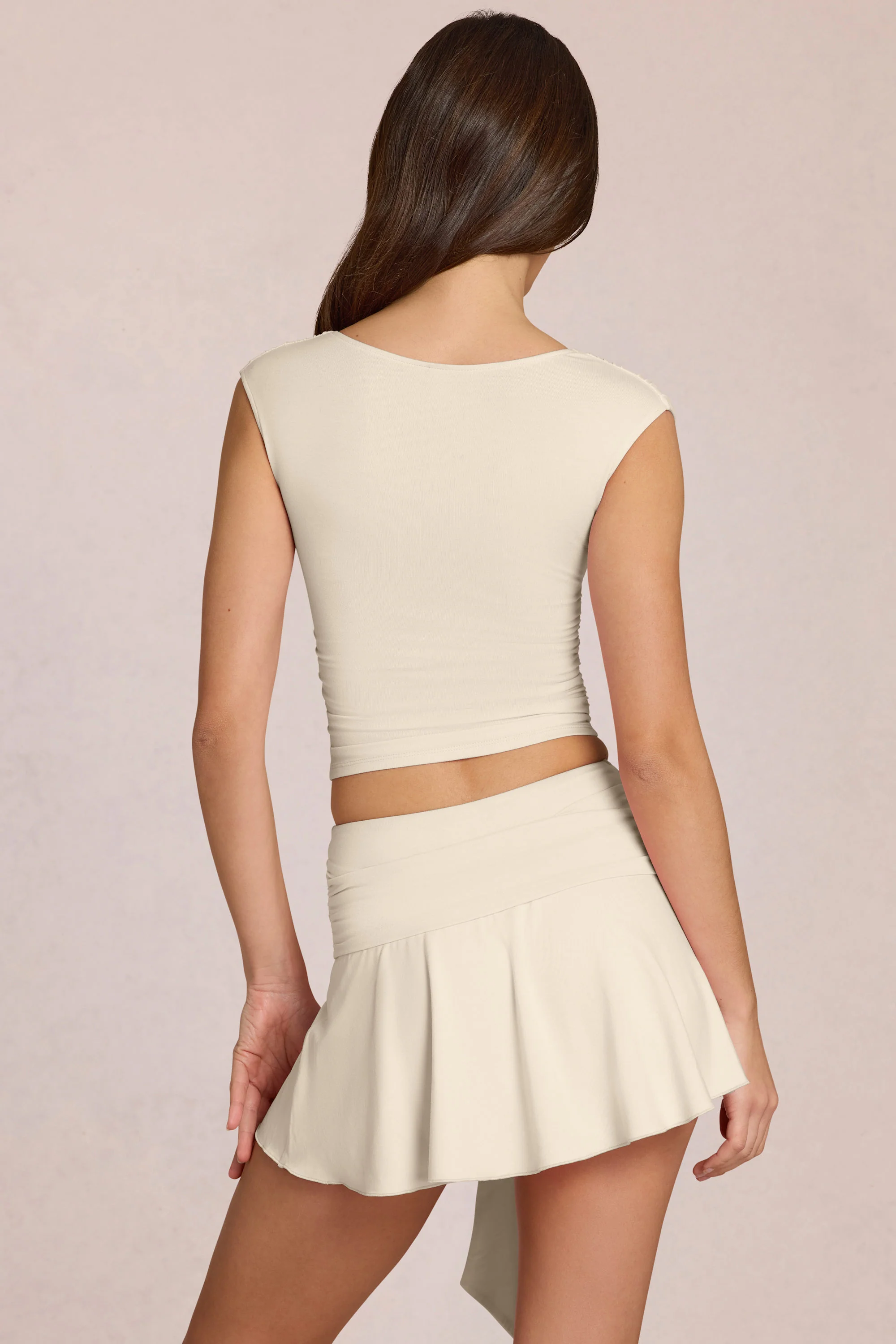 Modal Plunge Top in Ivory - Image 2