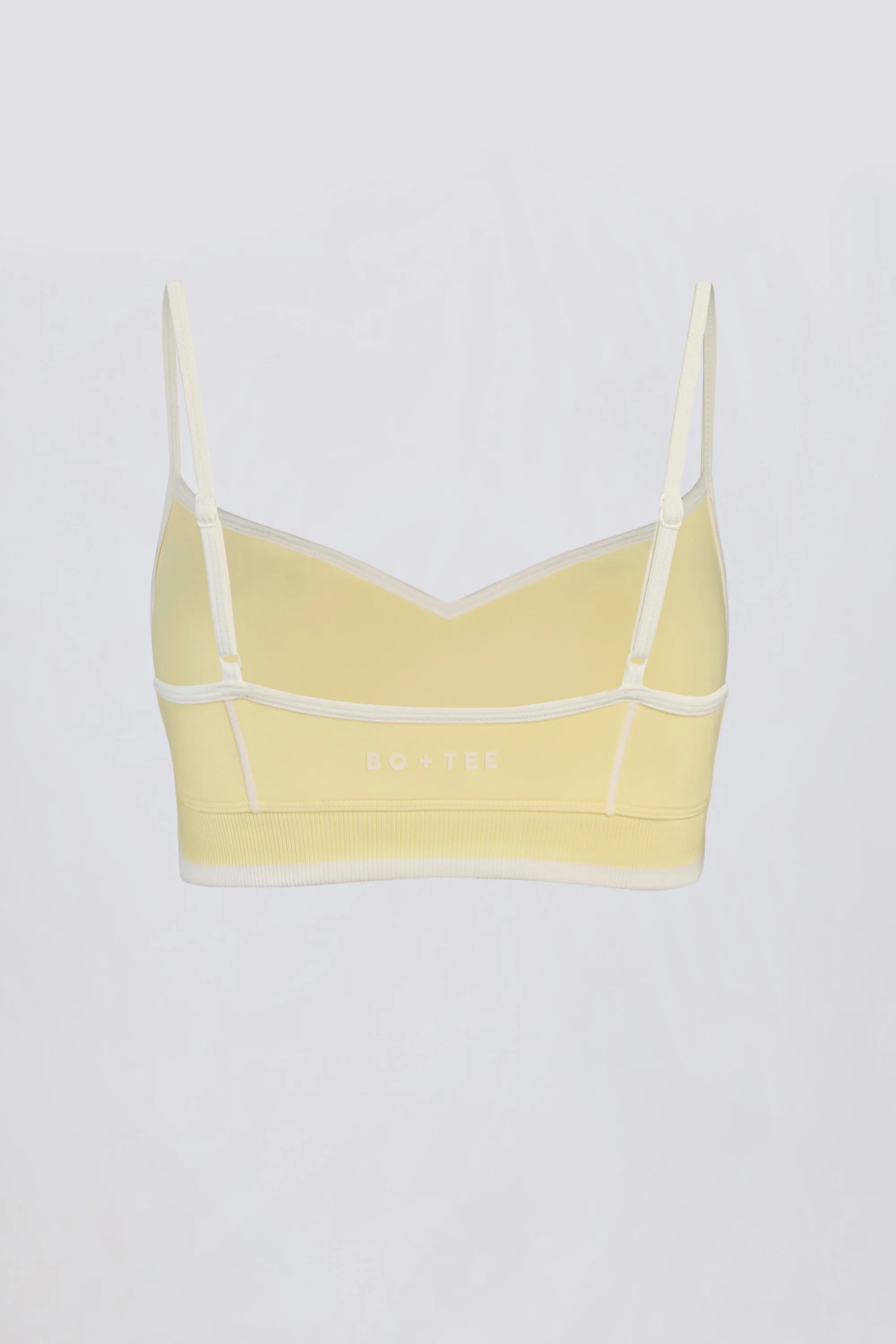 Soft Active Sweetheart-Neck Contrast Sports Bra in Soft Yellow - Image 5