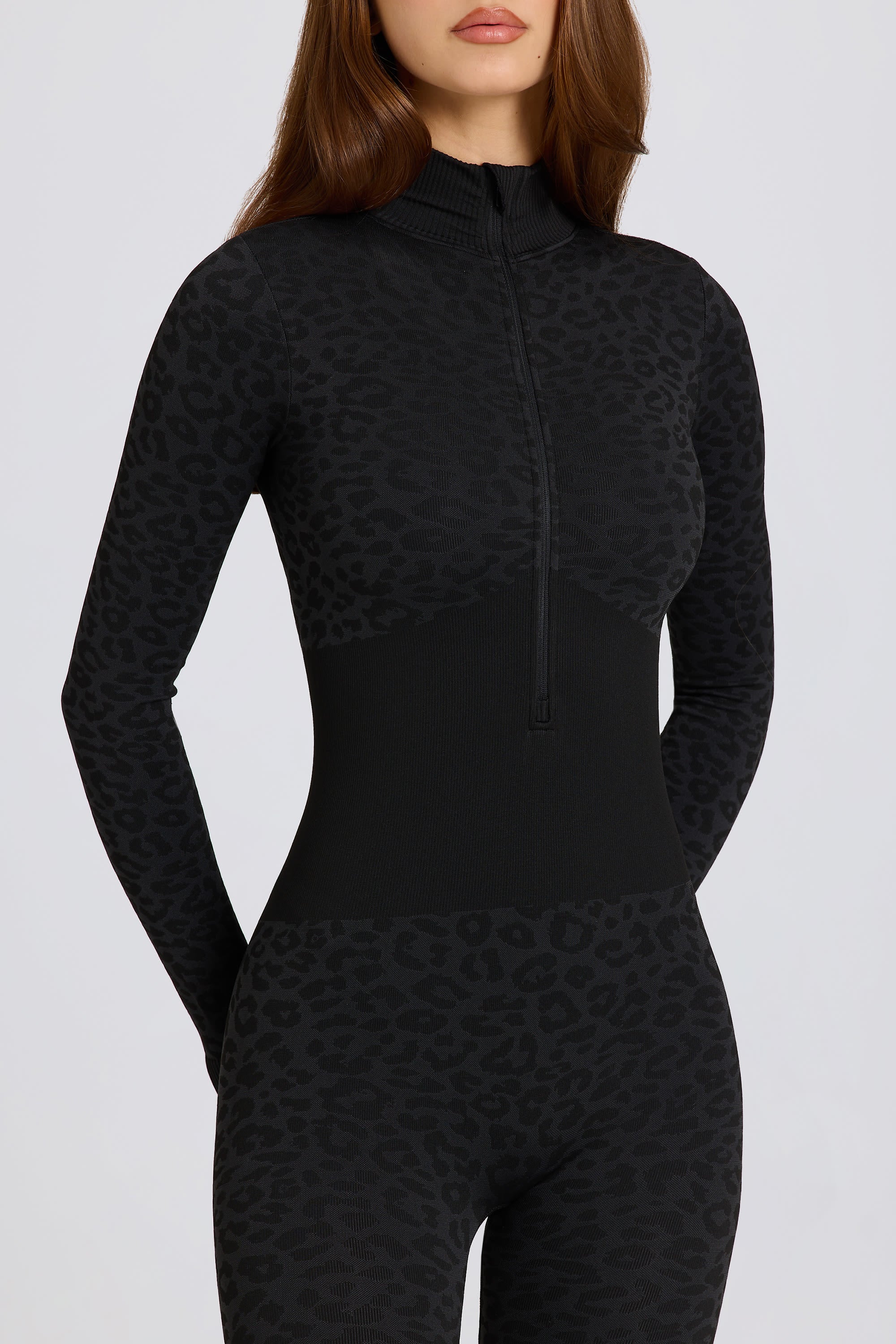 Thermal Base-Layer Jumpsuit in Black Leopard - Image 4
