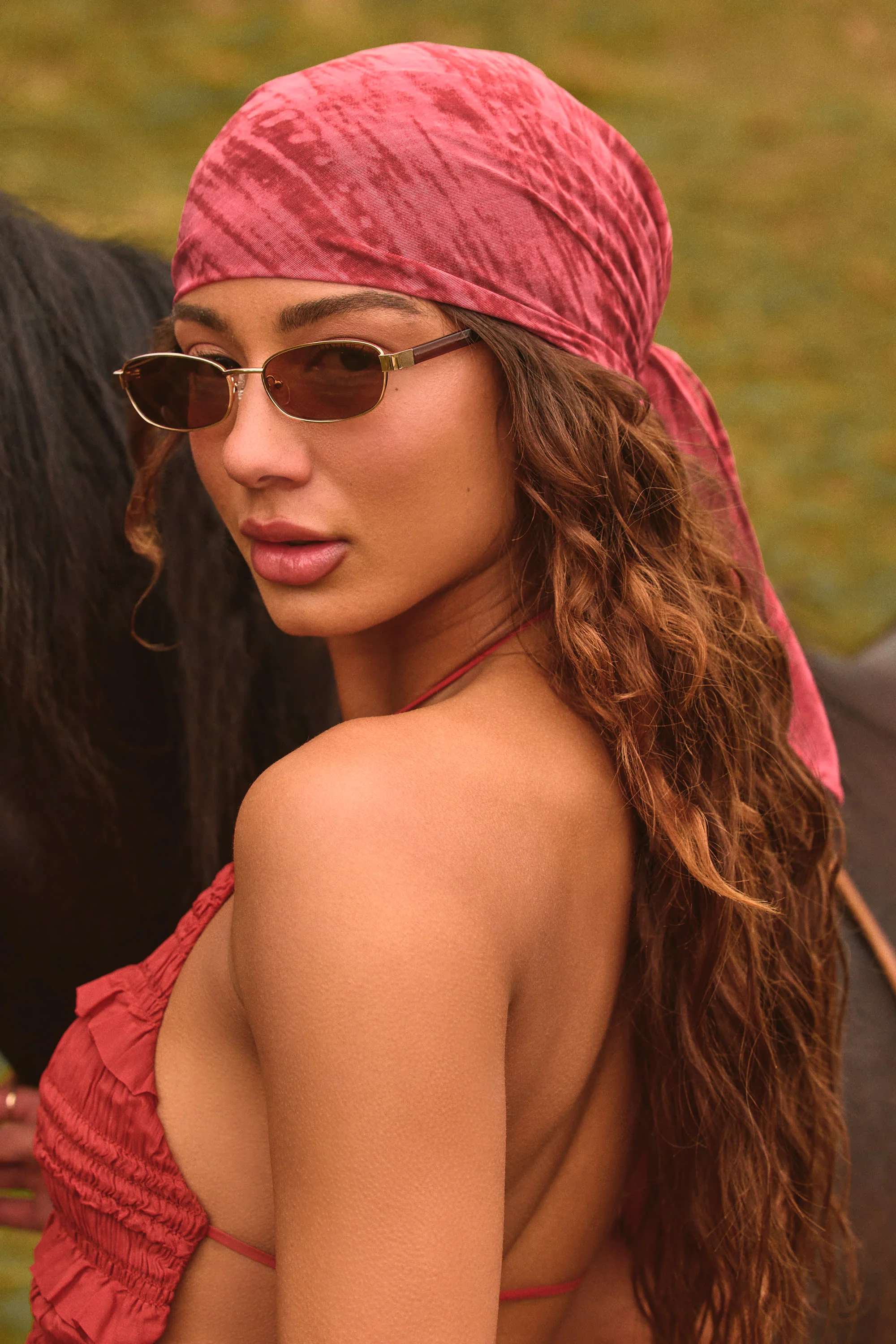 Headscarf in Red Print - Image 2