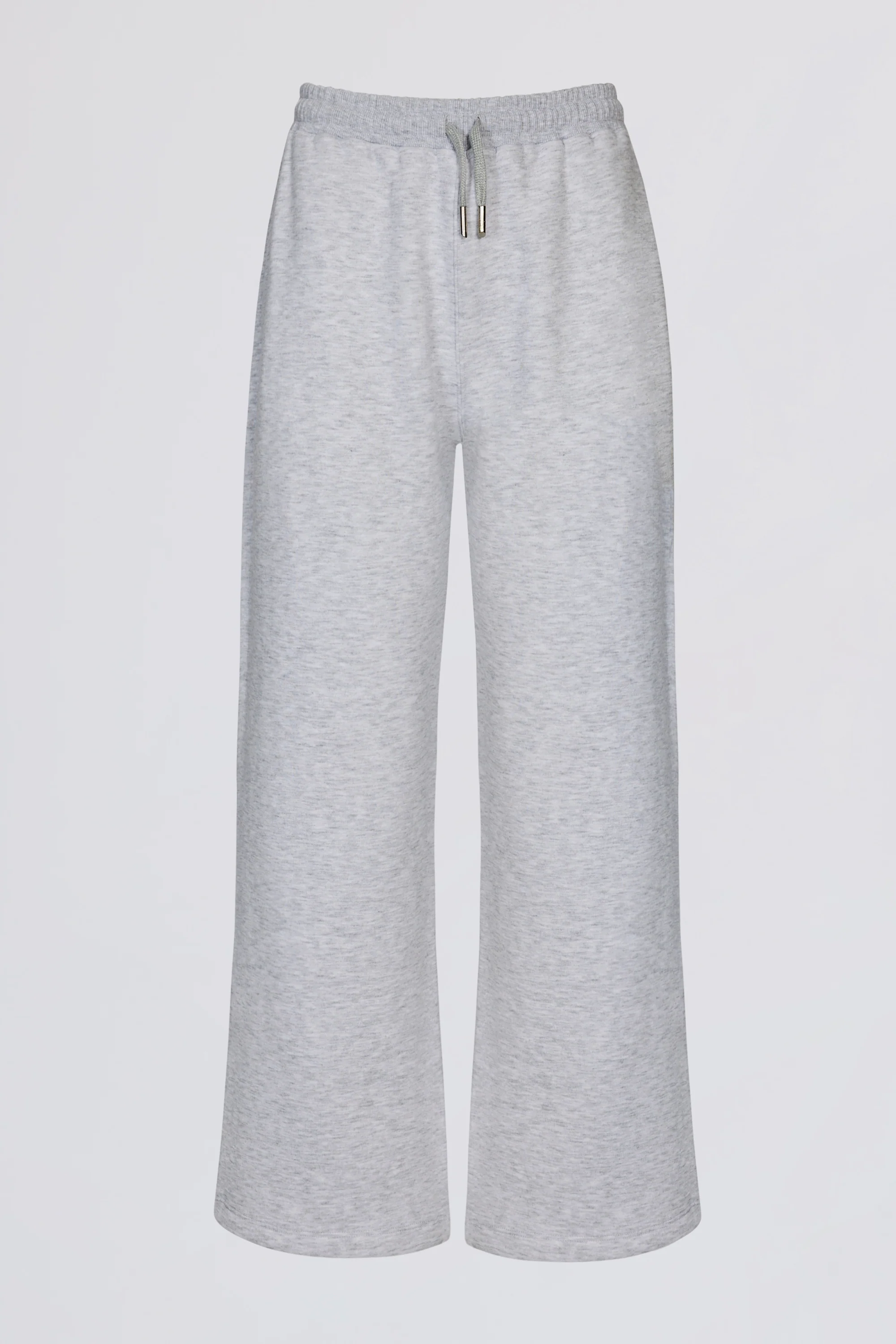 Brushed Jersey Wide-Leg Joggers in Grey Marl - Image 4